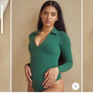 BRAMISUIT V-NECK POLO LONG SLEEVE Emerald Small